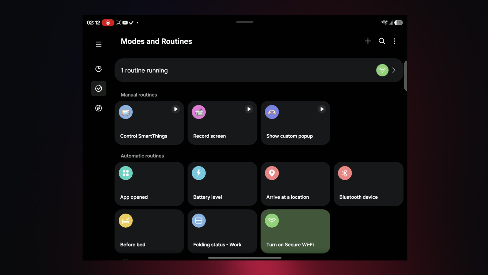 Galaxy Z Fold 8   Modes and Routines