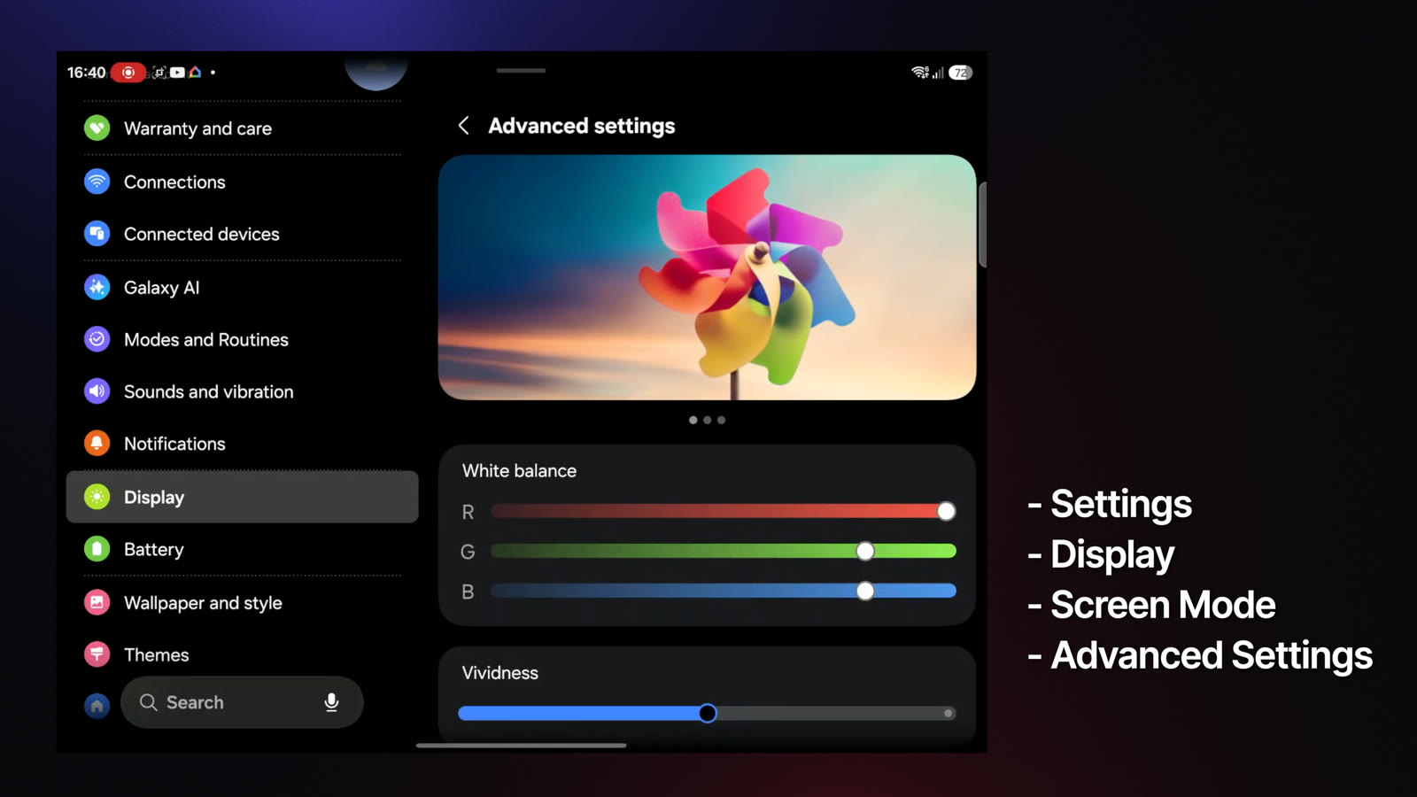 Galaxy Z Fold 8   Screen Mode