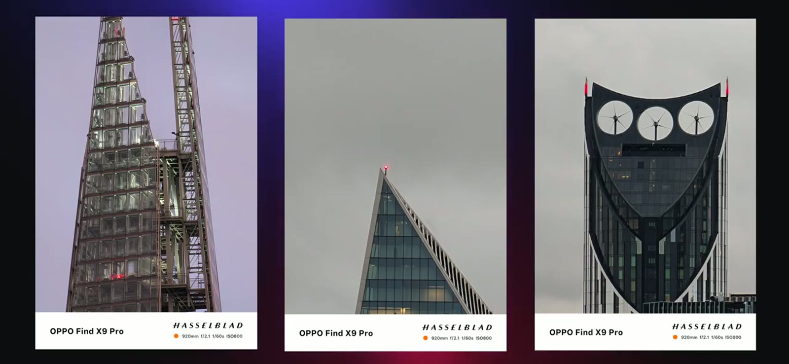 230mm, 460mm, 920mm: the Shard, from a rooftop